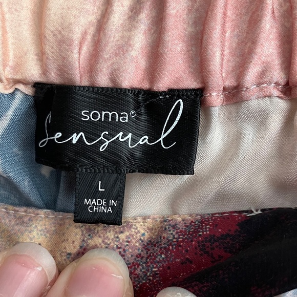 Soma Sensual Multicolor floral Satin Pants - Picture 2 of 4